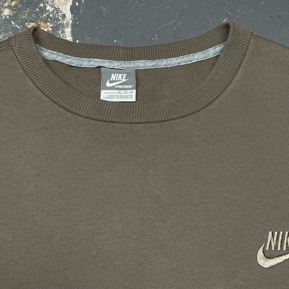 Rare Vintage NIKE Crewneck Sweatshirt MOCHA BROWN Tonal late 90s early 00s XL - Picture 5 of 9